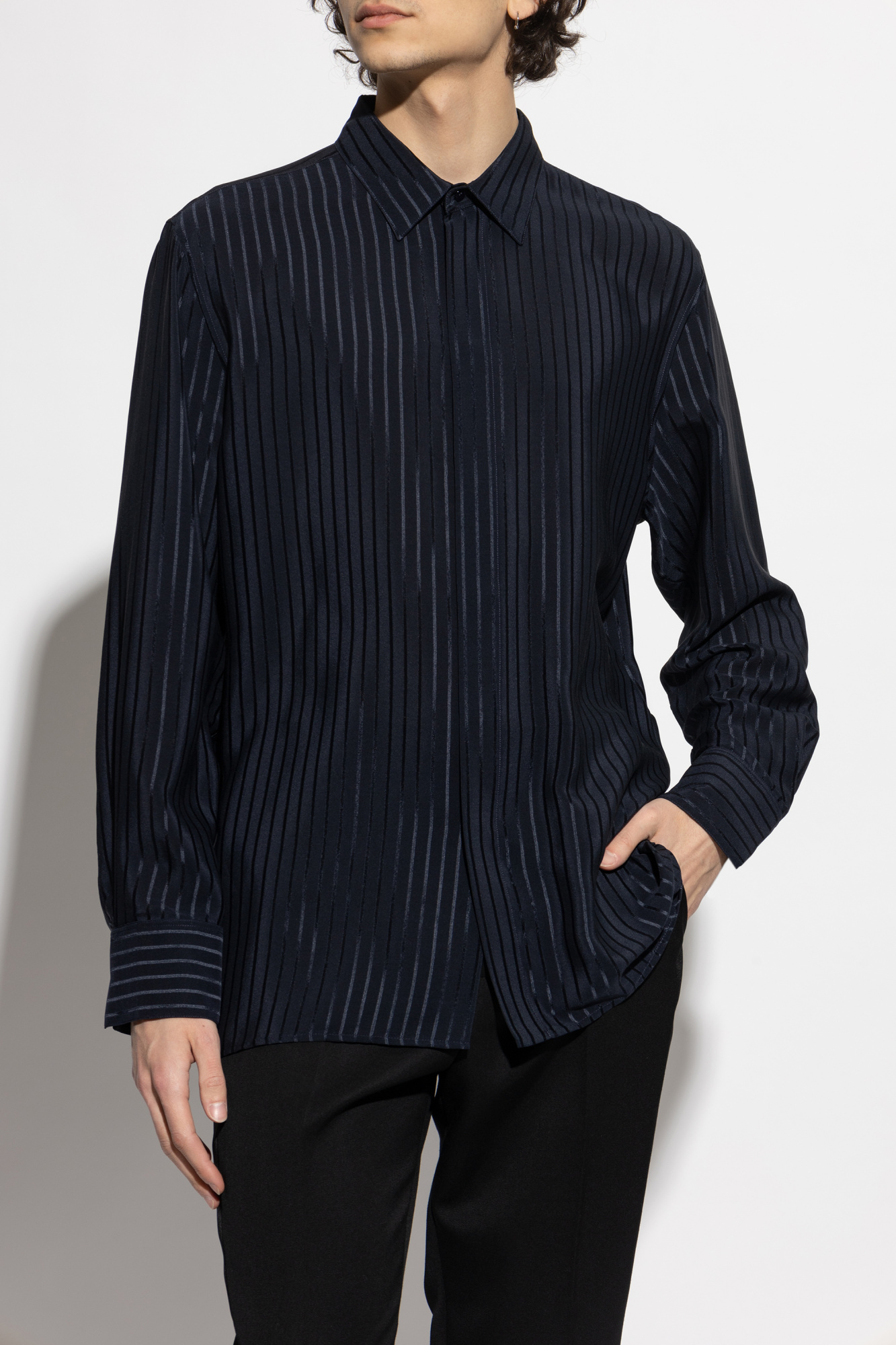 Saint Laurent Silk shirt with striped pattern | Men's | Vitkac